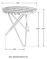 Side Table - Xenia Round Accent Table with Hairpin Legs Black and White