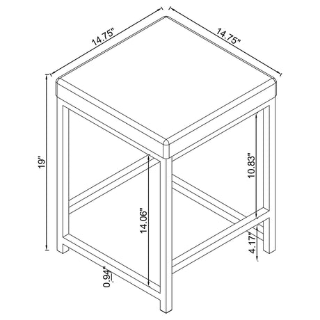 Vanity Stool - Umbridge Upholstered Square Padded Cushion Vanity Stool