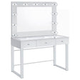 Vanity Table & Mirror - Umbridge 3-drawer Vanity with Lighting Chrome and White