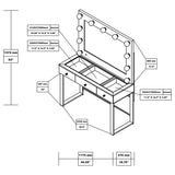 Vanity Table & Mirror - Umbridge 3-drawer Vanity with Lighting Chrome and White