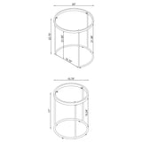 2 Pc Nesting Table - Maylin 2-piece Round Glass Top Nesting Tables Gold