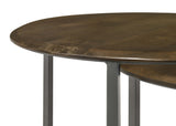 3 Pc Nesting Table - Deja 3-piece Round Nesting Table Natural and Gunmetal