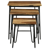 3 Pc Nesting Table - Nayeli 3-piece Nesting Table with Hairpin Legs Natural and Black