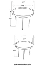 2 Pc Nesting Table - Nuala 2-piece Round Nesting Table with Tripod Tapered Legs Honey and Black