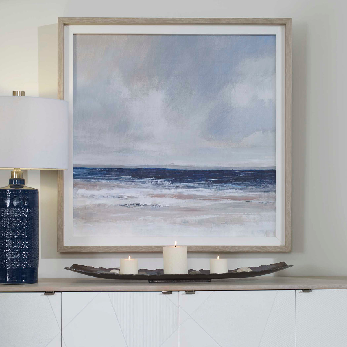 Distant Land Framed Print - Blue by Uttermost - View 2