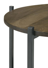 Axel Round Accent Table with Open Shelf Natural and Gunmetal | Coaster - 935993 - Home Elegance USA - 5