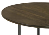 Coffee Table - Yaritza Round Accent Table with Triangle Wire Base Natural and Gunmetal