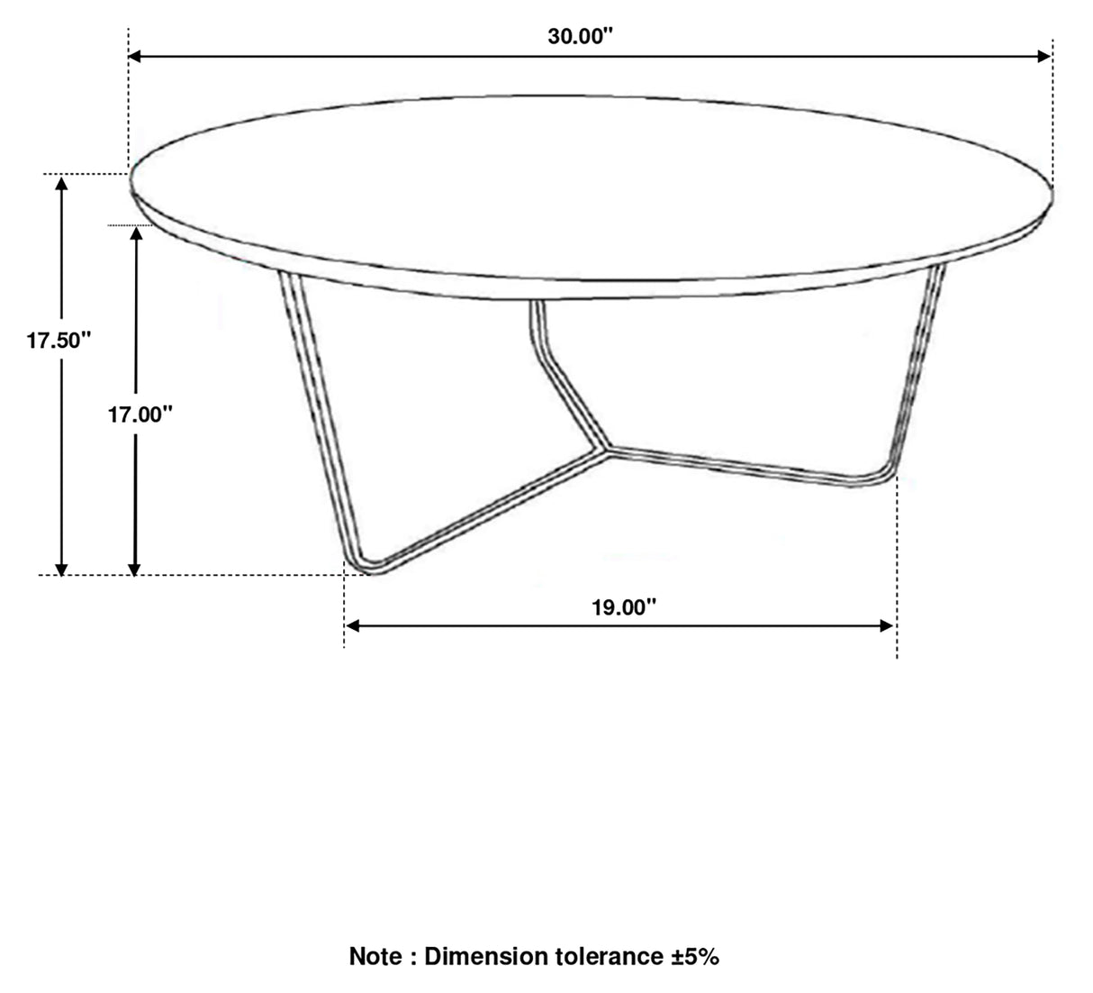 Coffee Table - Yaritza Round Accent Table with Triangle Wire Base Natural and Gunmetal