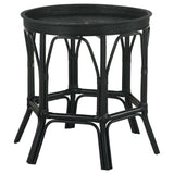 Antonio Round Rattan Tray Top Accent Table Black | Coaster - 936069 - Home Elegance USA - 1