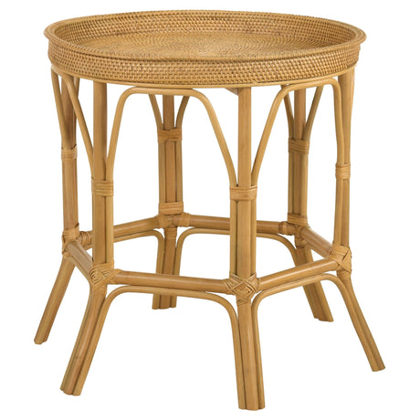 Antonio Round Rattan Tray Top Accent Table Natural | Coaster - 936070 - Home Elegance USA - 1