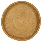 Side Table - Antonio Round Rattan Tray Top Accent Table Natural