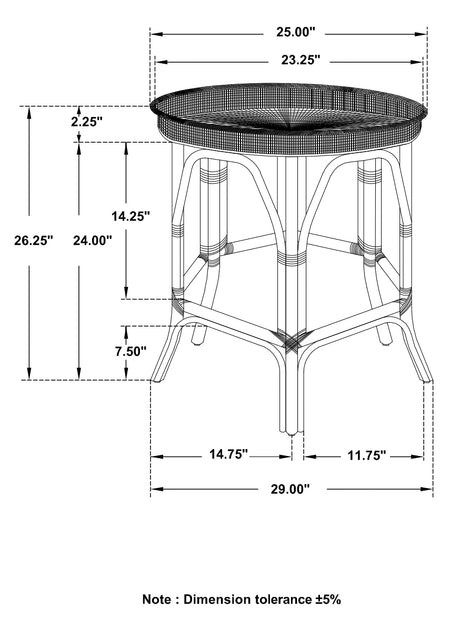 Antonio Round Rattan Tray Top Accent Table Natural | Coaster - 936070 - Home Elegance USA - 7