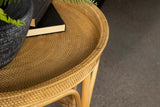Side Table - Antonio Round Rattan Tray Top Accent Table Natural
