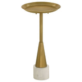 Alpine Round Metal Side Table White and Gold | Coaster - 936094 - Home Elegance USA - 1