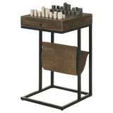 Side Table - Chessie 1-drawer Square Side Table With Leatherette Sling Tobacco and Black