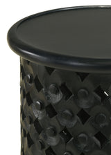 Side Table - Krish 24-inch Round Accent Table Black Stain