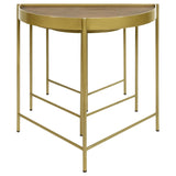 3 Pc Nesting Table - Tristen 3-Piece Demilune Nesting Table With Recessed Top Brown and Gold