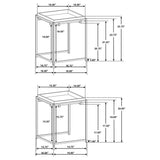 2 Pc Nesting Table - Bolden 2-Piece Square Nesting Table With Recessed Top Gold