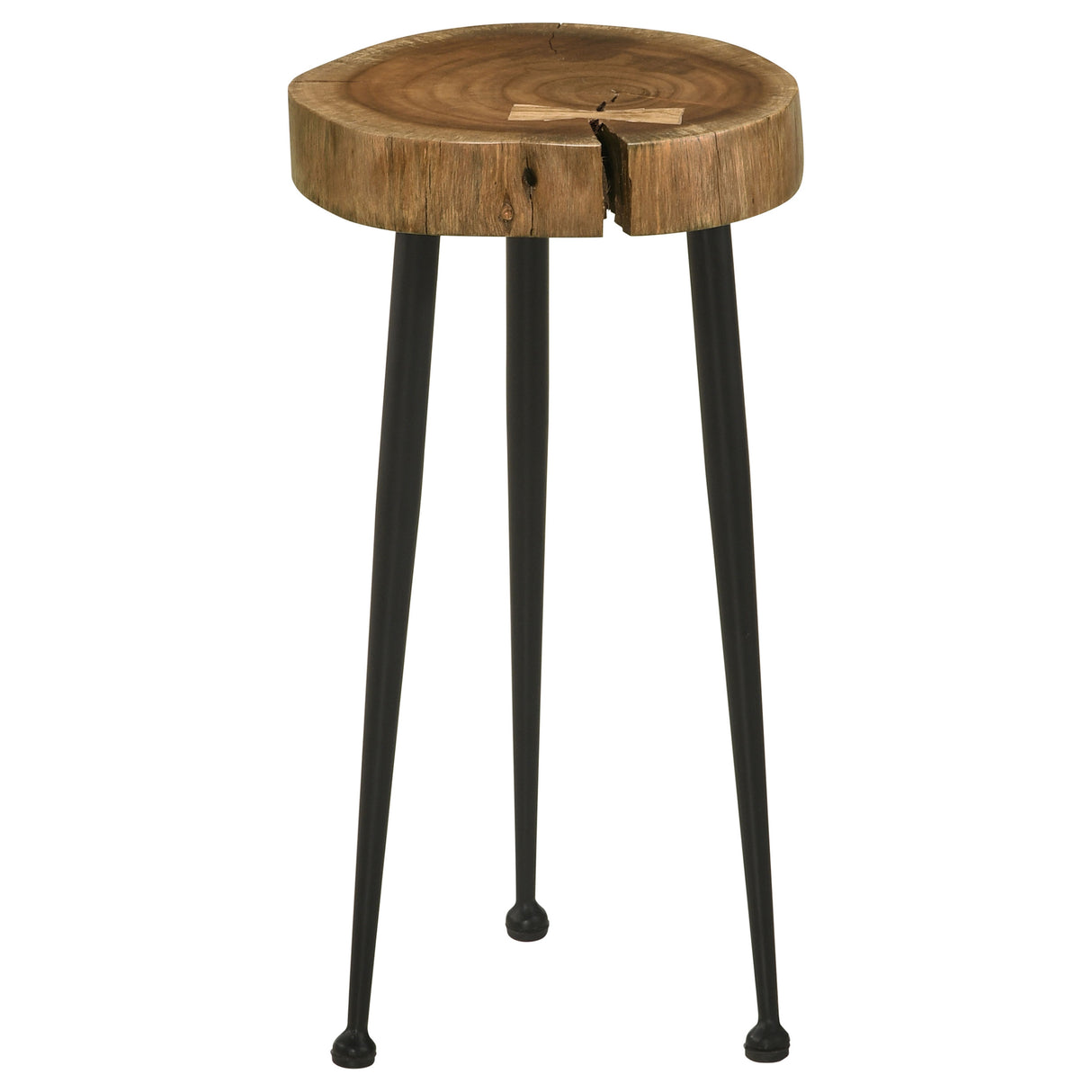 Side Table - Keith Round Wood Top Side Table Natural and Black