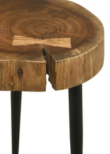 Side Table - Keith Round Wood Top Side Table Natural and Black