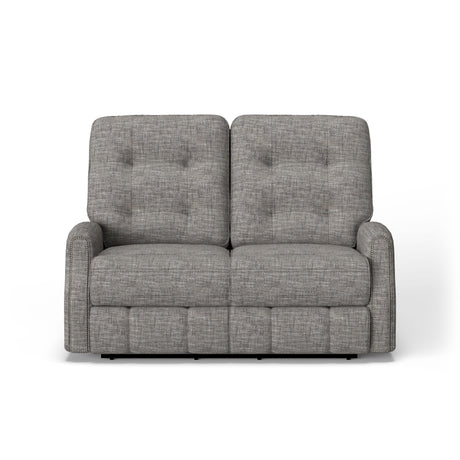 Devon Transitional Fabric Reclining Loveseat With Nailhead Trim | Flexsteel