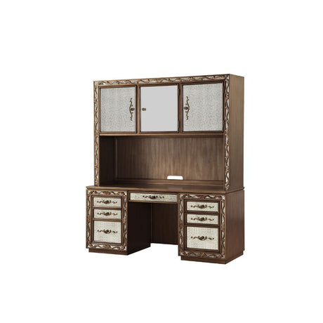 Acme - Orianne Executive Computer Desk W/Hutch 93790 Antique Gold Finish