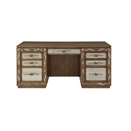 Acme - Orianne Executive Computer Desk W/Hutch 93790 Antique Gold Finish