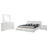 Escalon Glossy White 4-piece Queen Bedroom Set