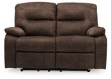 Ashley Coffee Bolzano Reclining Loveseat - Microfiber - 9380286 - Home Elegance USA - 1