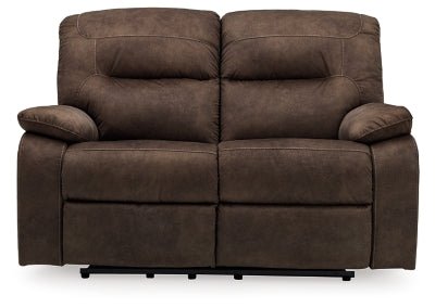 Ashley Coffee Bolzano Reclining Loveseat - Microfiber - 9380286 - Home Elegance USA - 1