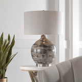 Tamula Table Lamp Distressed Ivory - Silver / Light Brown by Uttermost - View 2