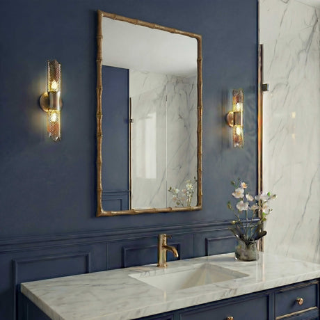 Brass Bamboo Rectangle Mirror - Gold by Uttermost - View 2