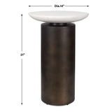 Olso Outdoor Accent Table Bronze / White - Dark Brown / White by Uttermost - View 5