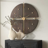 Walnut Elegance Wall Clock - Dark Brown by Uttermost - View 3