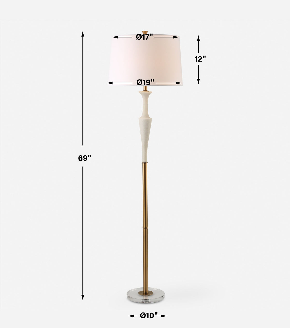 Colette White Stone Floor Lamp by Uttermost - View 8