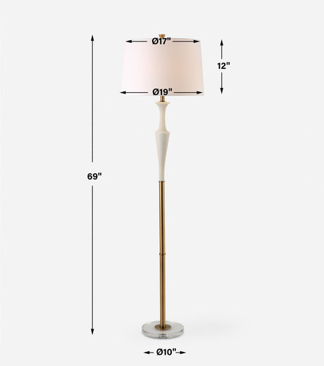 Colette White Stone Floor Lamp by Uttermost - View 8