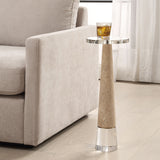 Niari Travertine Drink Table - Light Brown by Uttermost - View 2