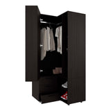 Wenge Armoire Wardrobe with Open Storage and 2 Drawers - sold by Home Elegance USA