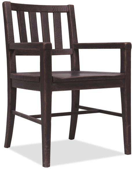 Driftwood Splatback Arm Chair (Set of 2) Burnt Timber - Black by Hooker Furniture - View 1