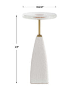 Sora Glass Drink Table - White by Uttermost - View 8