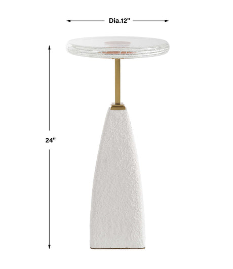 Sora Glass Drink Table - White by Uttermost - View 8
