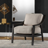 Lyle Accent Chair Beige - White / Dark Brown by Uttermost - View 3