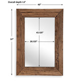 Rennick Large Reclaimed Pine Mirror - Dark Brown by Uttermost - View 7
