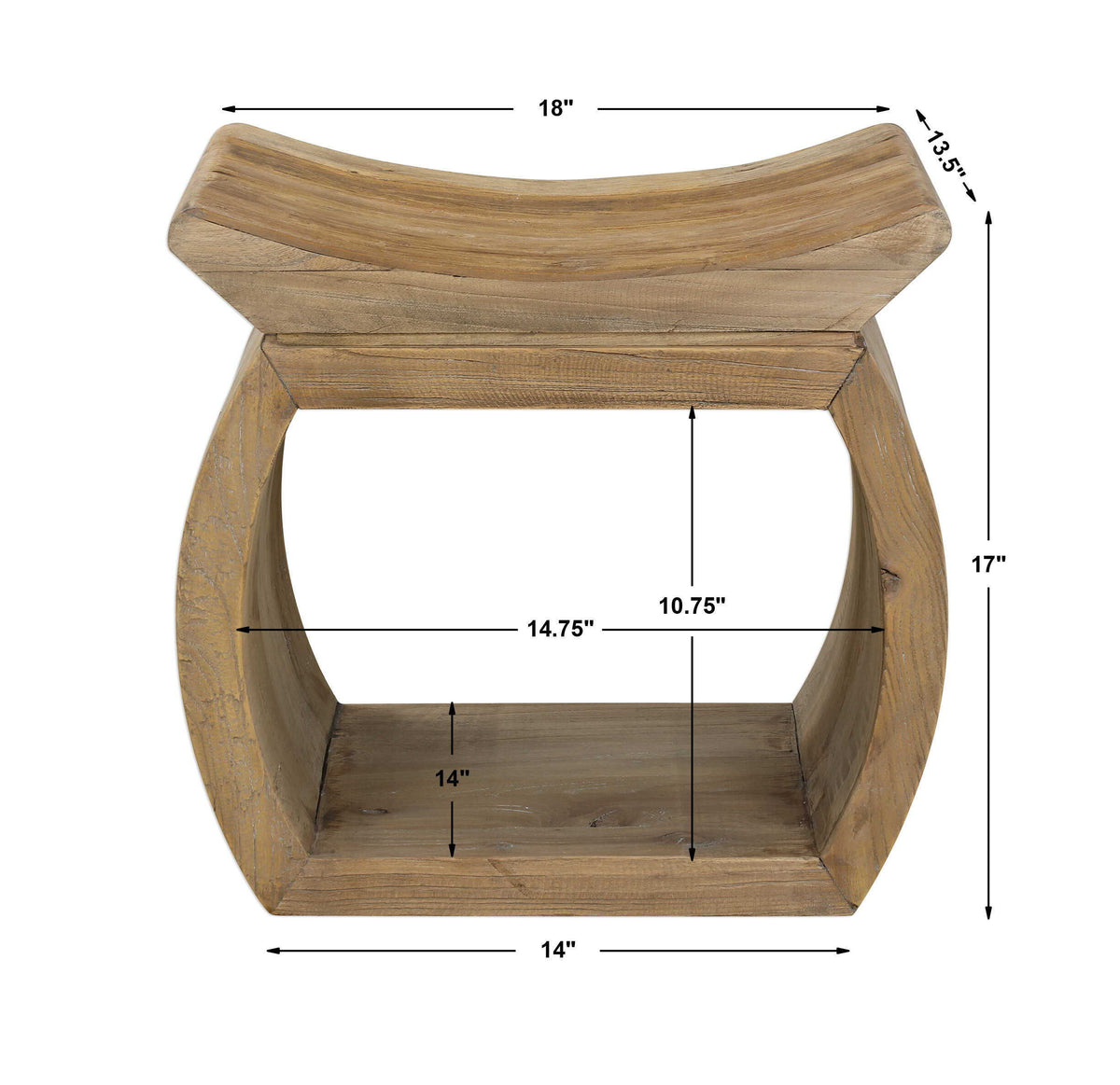 Connor Elm Accent Stool - Light Brown by Uttermost - View 6