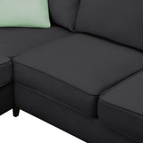 112*87" Sectional Sofa Couches Living Room Sets, 7 Seats Modular Sectional Sofa with Ottoman, L Shape Fabric Sofa Corner Couch Set with 3 Pillows, Black(New of GS008210AAB) - GS009012AAB - image - 23