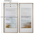 Coastline Framed Prints (Set of 2) - Light Brown / White by Uttermost - View 6