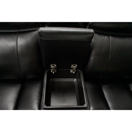 JUPITER Black Leather Sectional with Recliners and LED Lighting - sold by Home Elegance USA