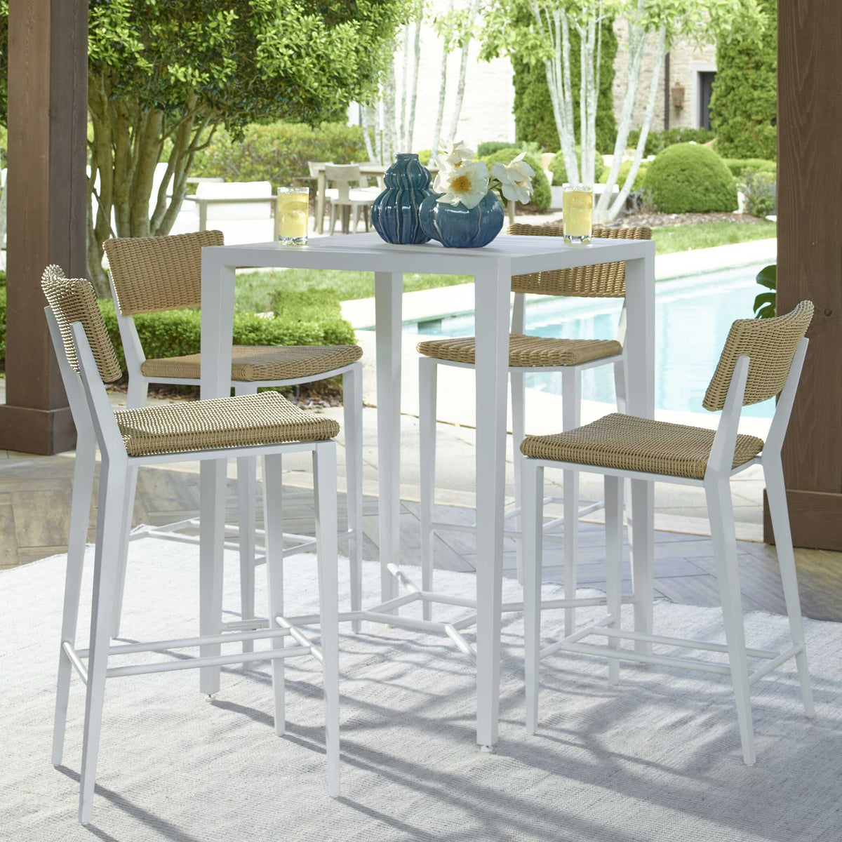 Montellano Outdoor Bar Table - White by Uttermost - View 2