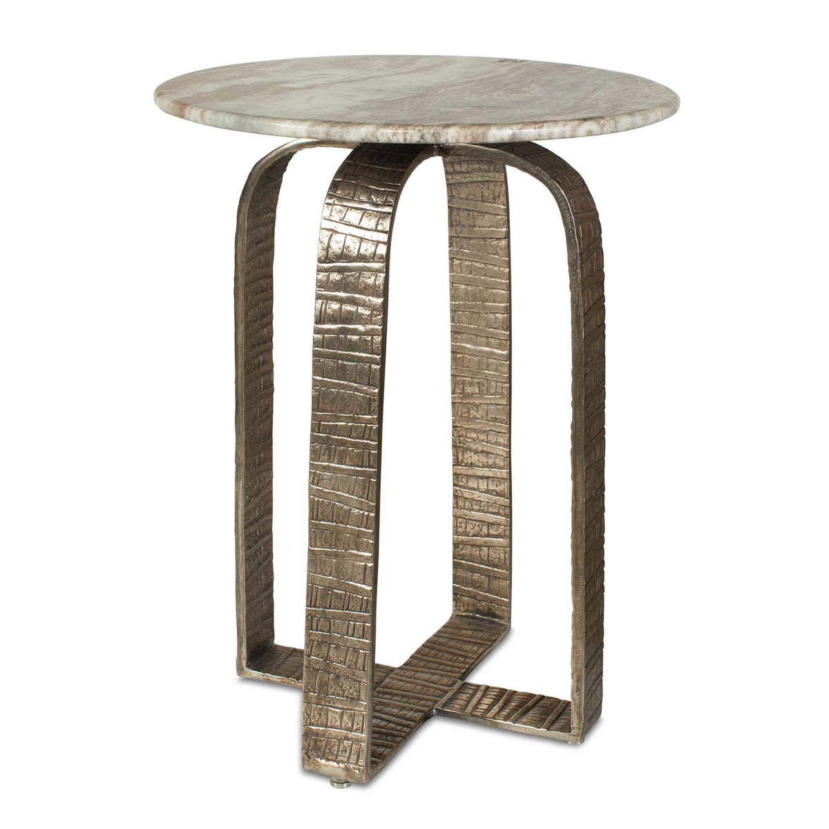 Warner Indoor-Outdoor Side Table Antiqued Champagne / White - Gold by Uttermost - View 1