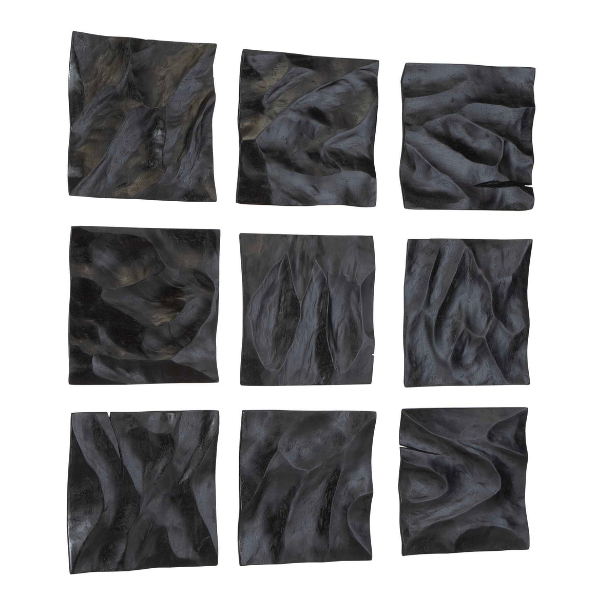Malosi Wood Wall Decor (Set of 9) - Black by Uttermost - View 3